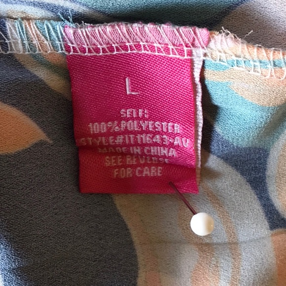 Multicolored Off The Shoulder Bell Sleeve Blouse - Picture 7 of 8